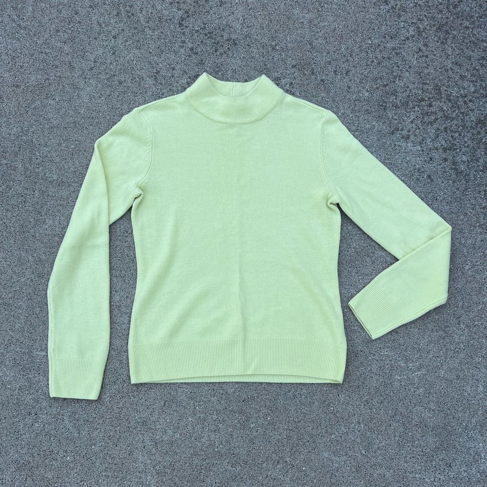 Appleseed's Petite Sweater Women Sz Petite Small Mock Neck Knit‎ Long Sleeve Top